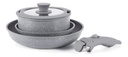 Bateria De Cocina Carol 5 Piezas Antiadherente Granito Gris