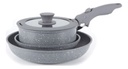 Bateria De Cocina Carol 5 Piezas Antiadherente Granito Gris