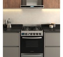 Cocina Ormay Evo A Gas Acero 4 Hornallas Timer Digital Gris