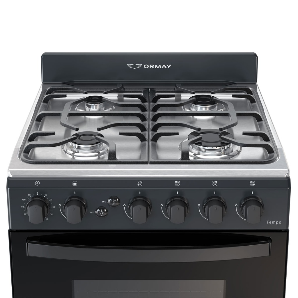 COCINA ORMAY A GAS TEMPO 2031 4H NEGRA
