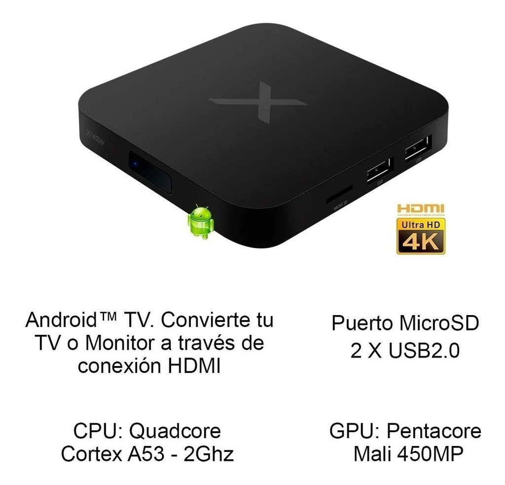 Convertidor Smart Tv X-view Droid Pro Box 4k 2gb Ram