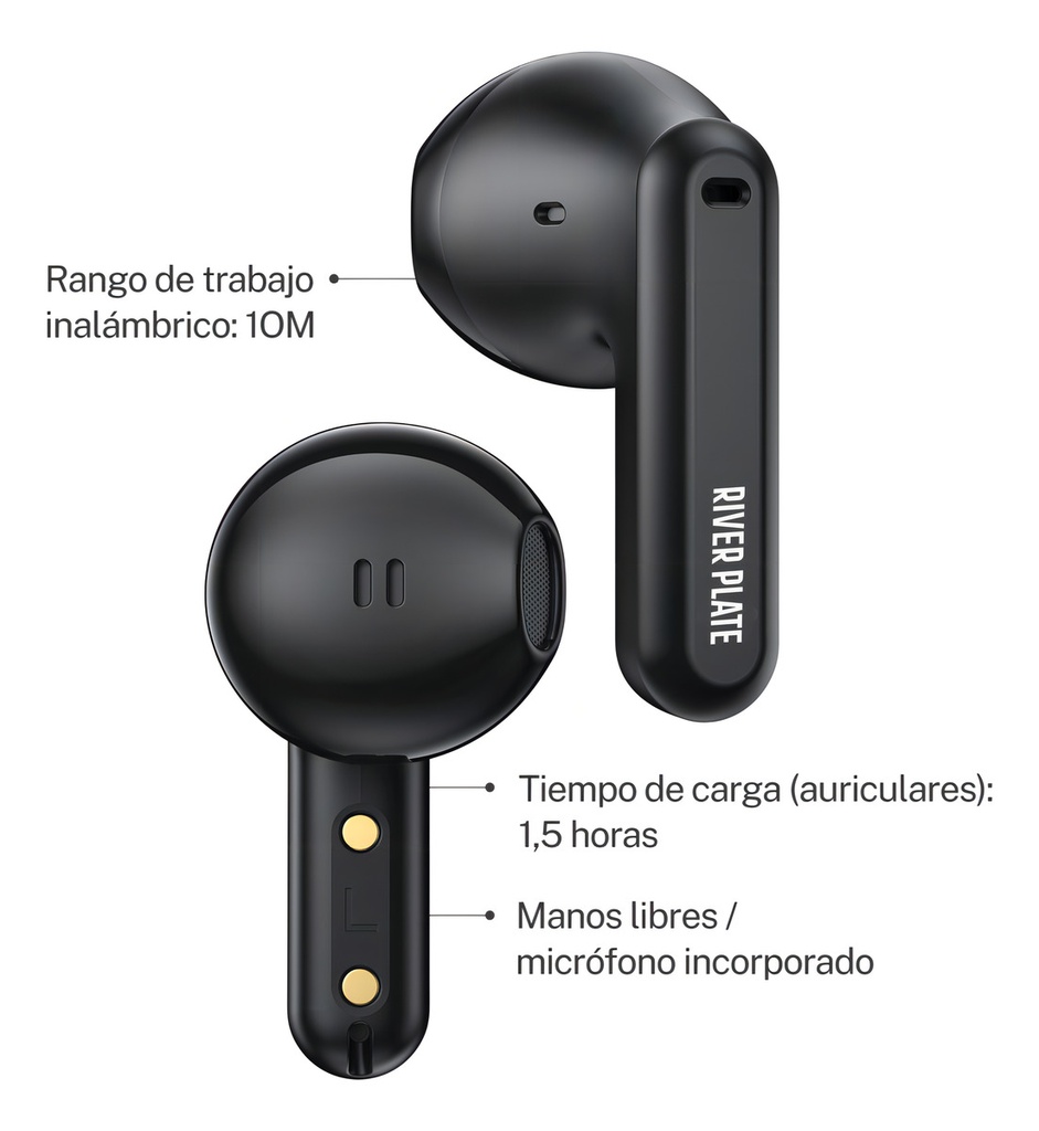Auricular In Ear X-view River Plate Bluetooth Color Negro