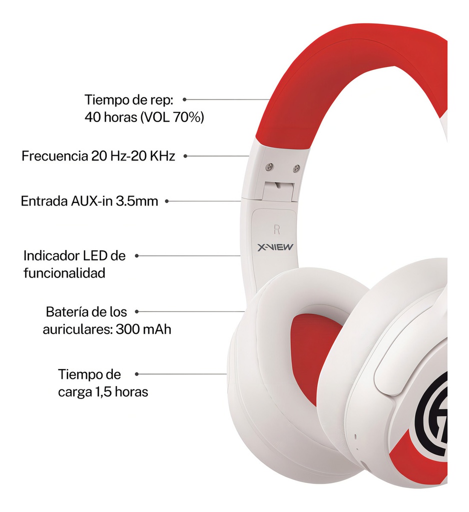 Auricular X-view River Plate Inalámbrico Bluetooth Blanco