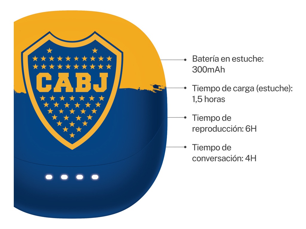Auricular In Ear X-view Boca Juniors Bluetooth Producto Azul