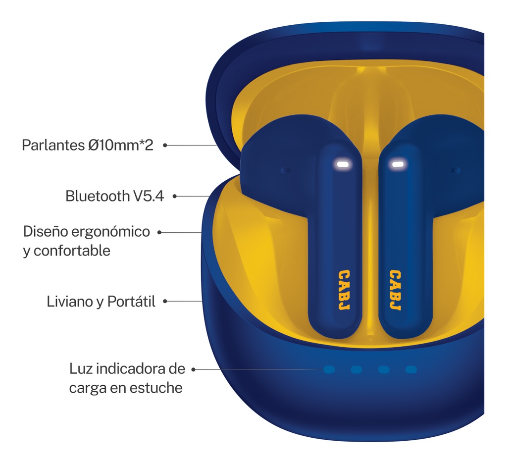 Auricular In Ear X-view Boca Juniors Bluetooth Producto Azul