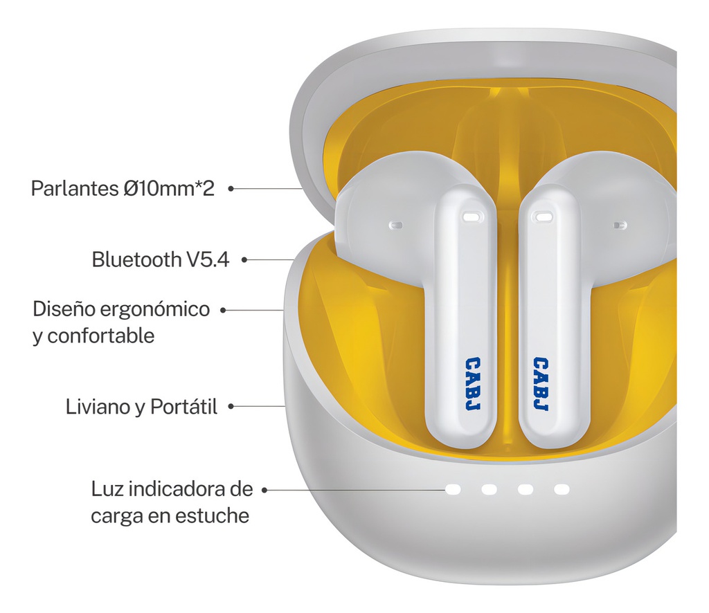 Auricular In Ear X-view Boca Juniors Bluetooth Blanco