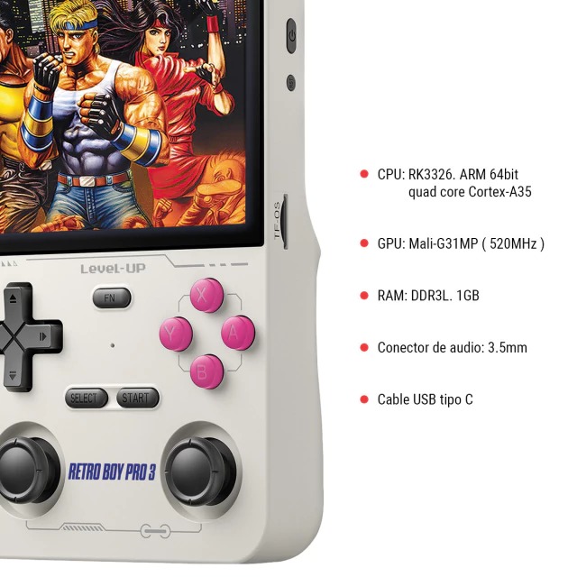 CONSOLA PORTATIL LEVELUP RETRO BOY PRO 3 128GB