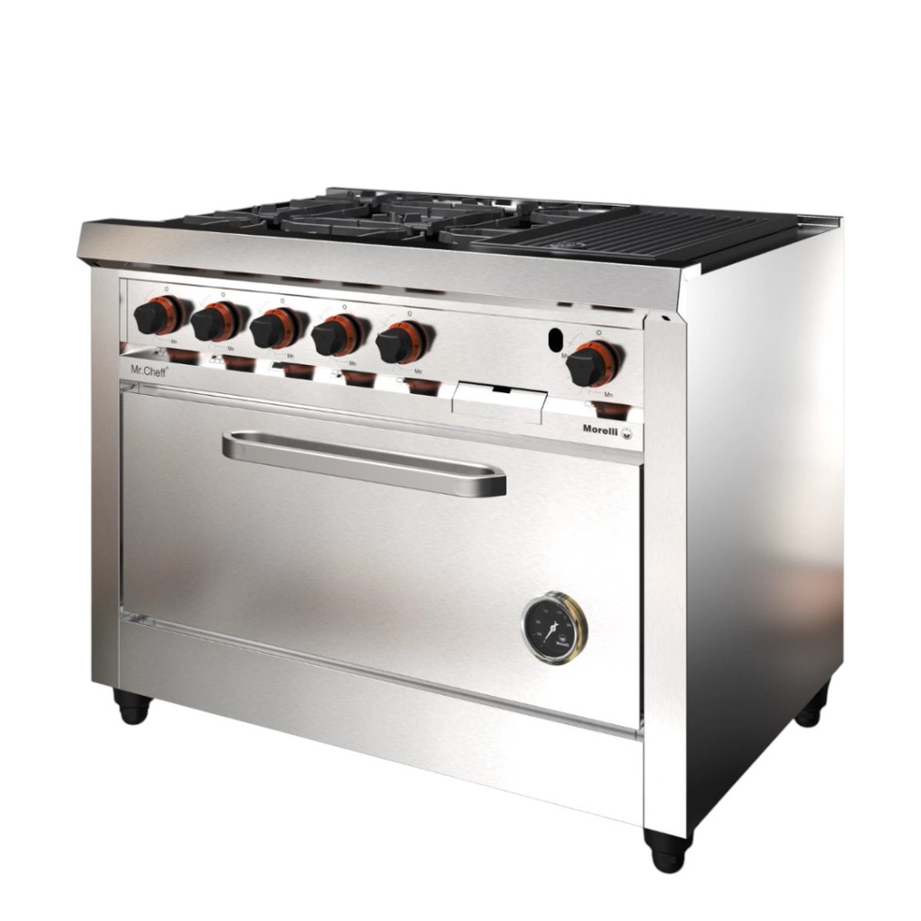 COCINA MORELLI 1100 6H CON PLANCHA G/N