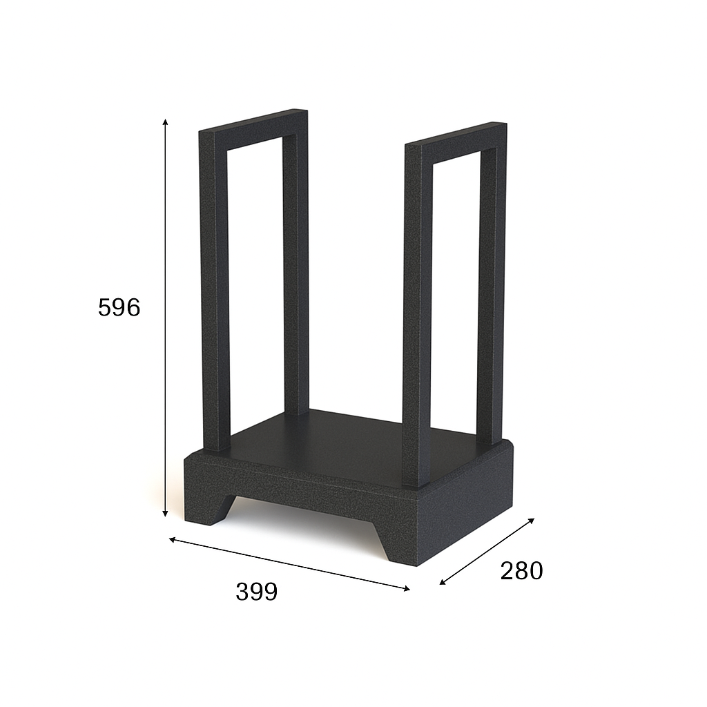 PORTA LEÑA METALIVA PL400CP METALICA NEGRO