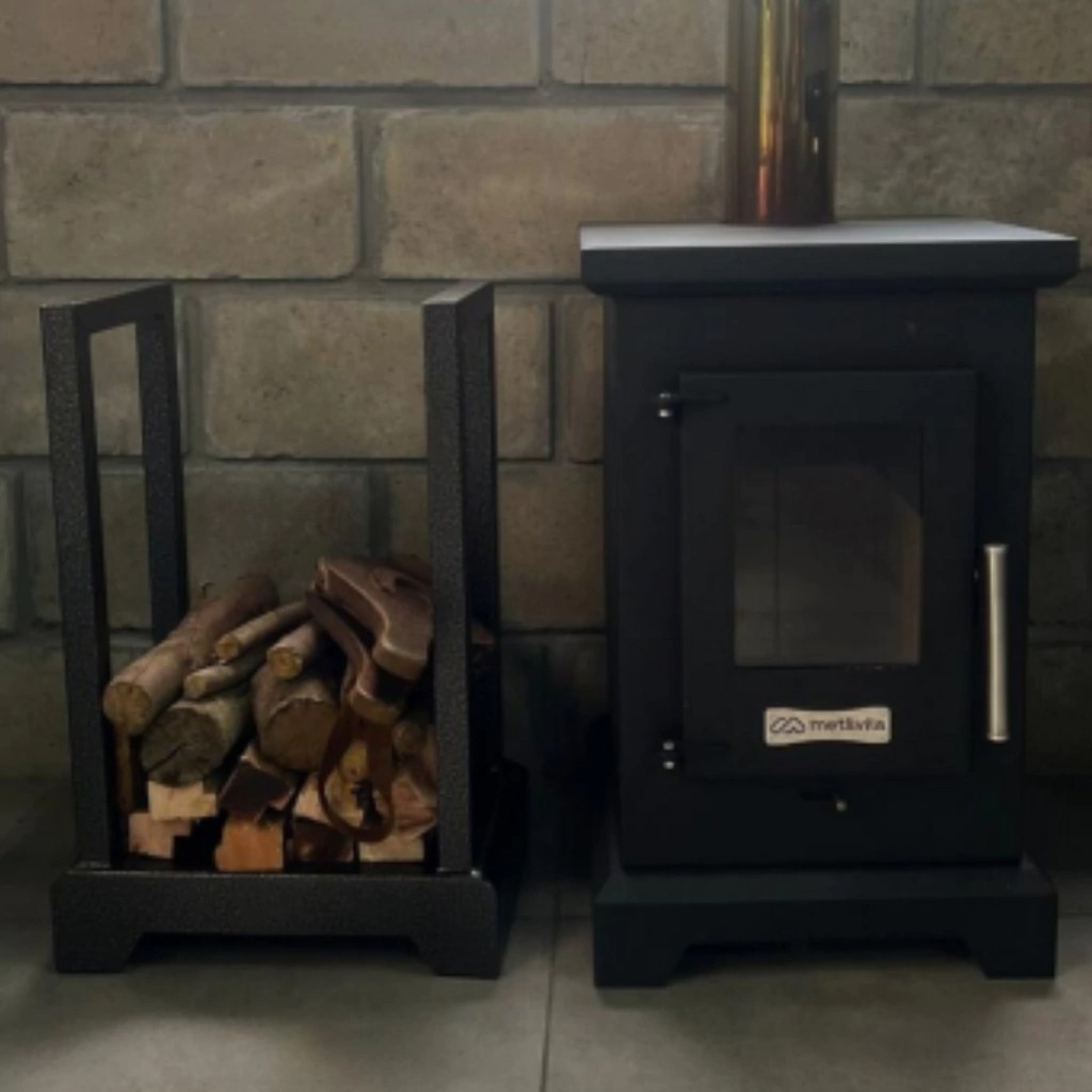 PORTA LEÑA METALIVA PL400CP METALICA NEGRO