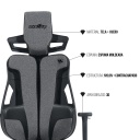 SILLA GAMER LEVEL UP ZEUS PRO GRIS ADAPTACION LUMBAR