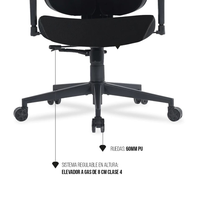 SILLA GAMER LEVEL UP ZEUS PRO NEGRO ADAPTACION LUMBAR