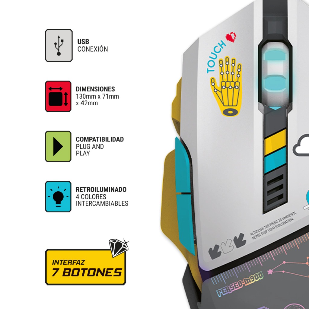 MOUSE LEVEL UP PERSEO M900 6600DPI