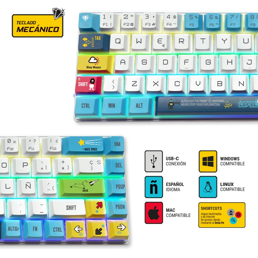 TECLADO LEVEL UP PERSEO GAMER KY-900