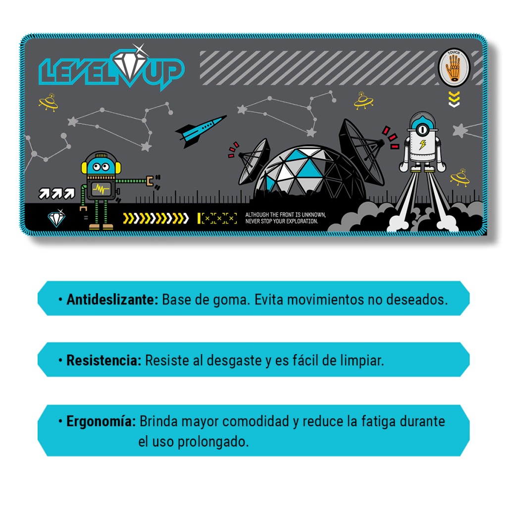 COMBO GAMER LEVEP UP PERSEO AURICULAR MOUSEPAD MOUSE Y TECLADO