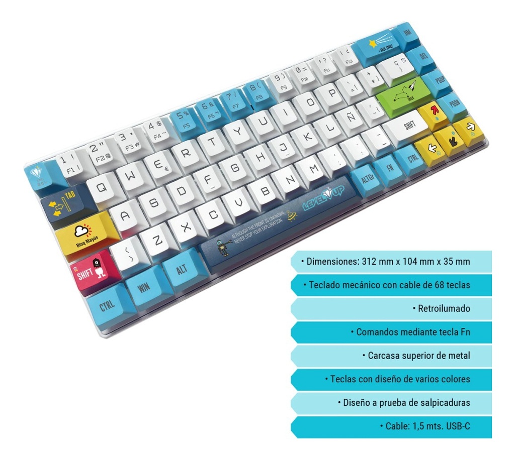 Combo Gamer Level Up Perseo Teclado, Mouse, Auriculares