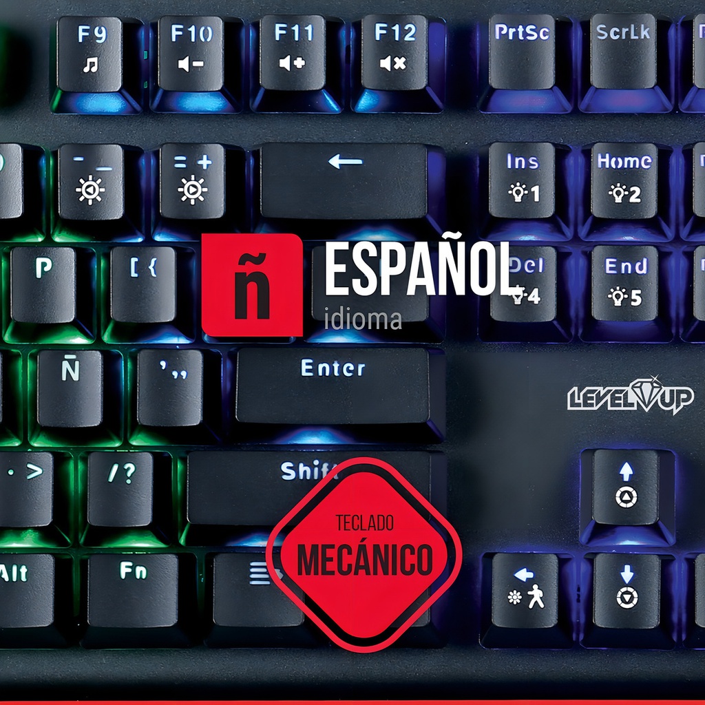 Combo Kit Gamer Teclado Mecanico + Mouse Optico Level Up