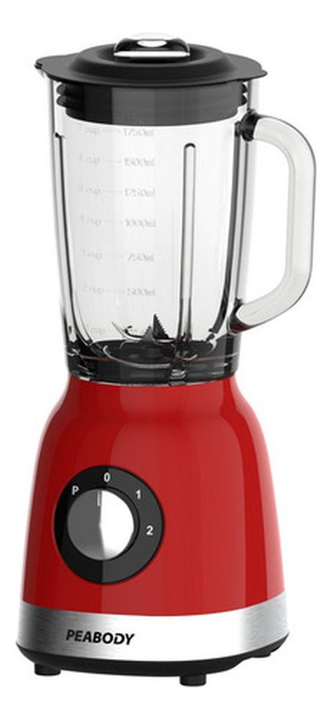 Licuadora Peabody Pe-ln810r Roja 2 Vel. 800w Jarra De Vidrio