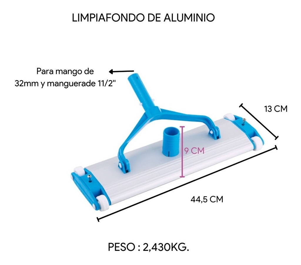Limpia Barre Fondo De Aluminio Kushiro 445 Mm