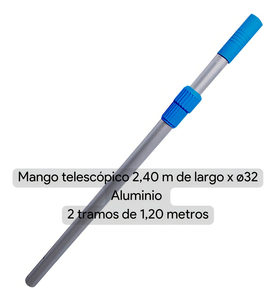 Palo Mango Barral Caño Extensible Barre Fondo 2,4 Mts Ø 32mm