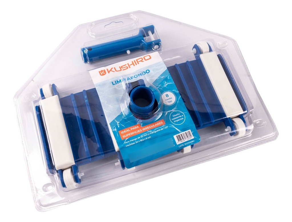 Limpiafondo 34cm Con 8 Ruedas Fijas Para Piletas De Natacion