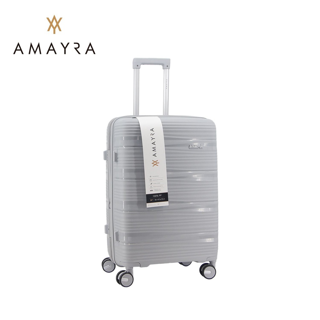 VALIJA AMAYRA 24" 67.8014G PP GRIS 4 RUEDAS 360