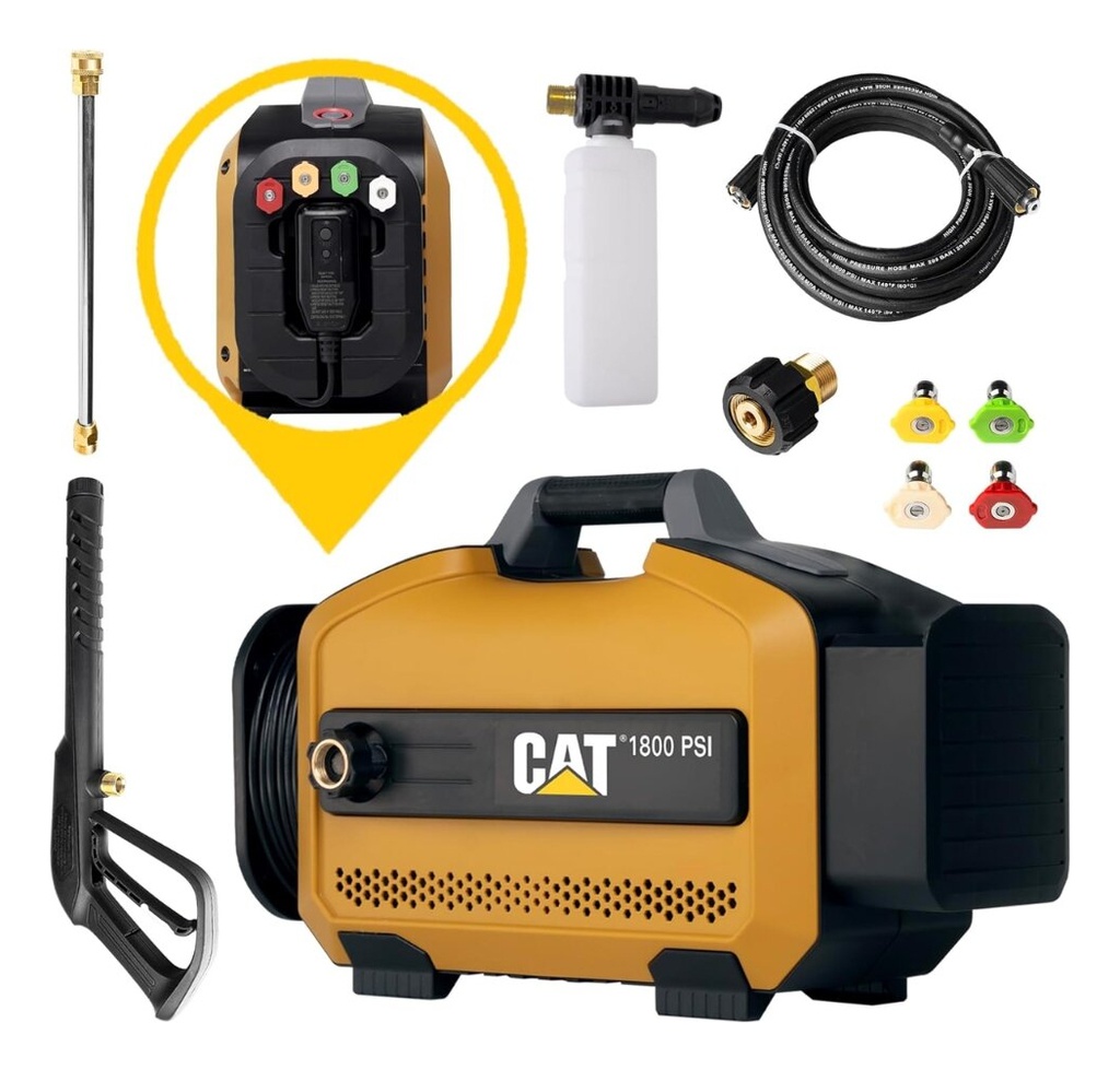 Hidrolavadora Cat Cat1800ve55 1800psi 135bar 1800w Amarillo