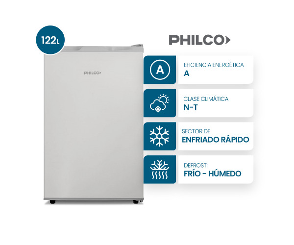 HELADERA BAJO MESADA PHILCO PHBM0132P2 132L  PLATA