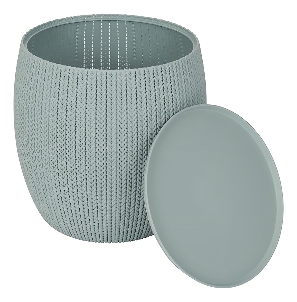 Set Mesa Ratona 2 Puff Keter Cozy Urban Grey Misty Blue Capuccino-azul