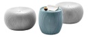 Set Mesa Ratona 2 Puff Keter Cozy Urban Grey Misty Blue Capuccino-azul