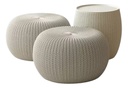 Set 2 Puff Mesa Ratona Keter Cozy Urban Con Almacenamiento Camel - Beige