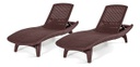 Set 2 Reposeras Camastro Keter Pacific 4 Posiciones Marrón Marrón
