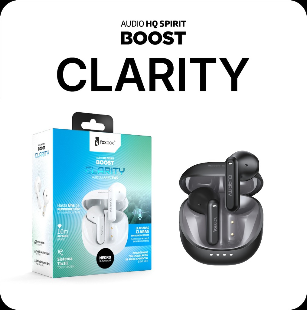 AURICULAR INALAMBRICO FOXBOX BOOST CLARITY BLANCO
