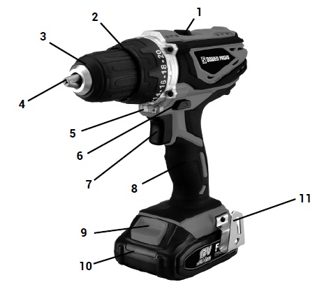 TALADRO PERCUTOR DOWEN PAGIO 9993121 A BATERIA 13MM 18V FLEX ONE