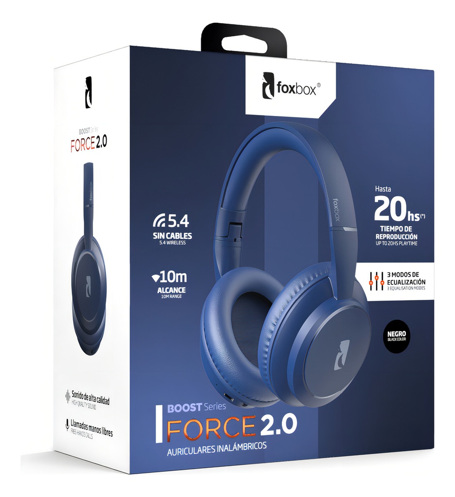 Auriculares Inalámbricos Foxbox Boost Force 2.0 Color Negro