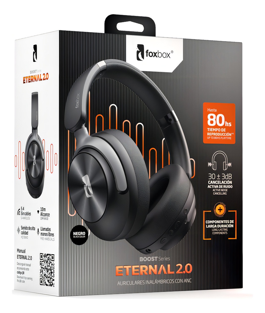 Auriculares Inalámbricos Foxbox Boost Eternal 2.0 Negro