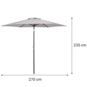 SOMBRILLA JUST HOME COLLECTION HDP-275 GRIS 270CM