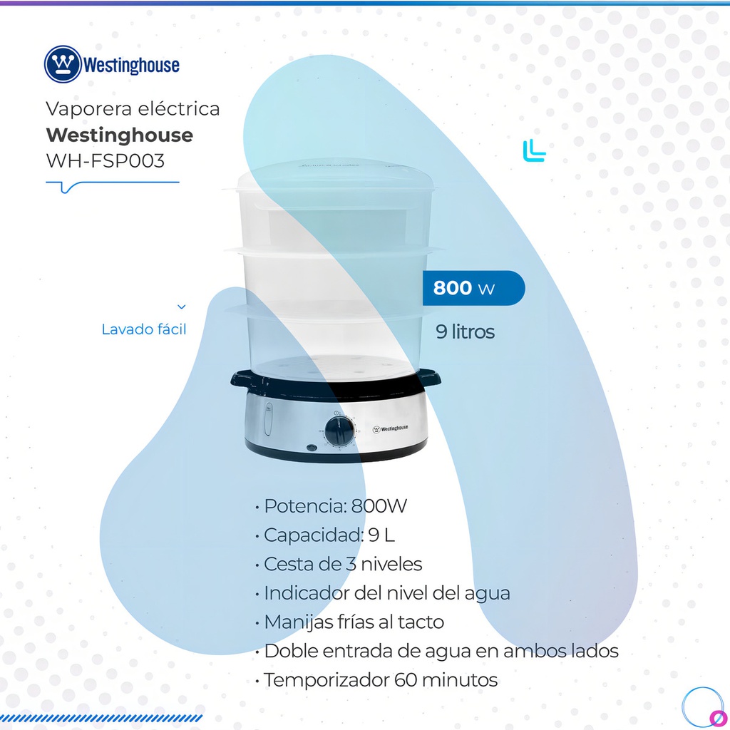 Vaporera Eléctrica Westinghouse Home Wh-fsp003 800w 9 Litros Blanco