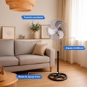 Ventilador Kanjihome 18 De Pie Kjh-fh1311  90w 3 Aspas Metal 45.72 Cm 50 Gris Azul