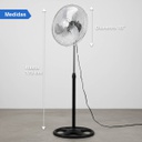 Ventilador Kanjihome 18 De Pie Kjh-fh1311  90w 3 Aspas Metal 45.72 Cm 50 Gris Azul