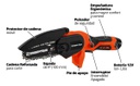 Mini Motosierra A Bateria Dowen Pagio Profesional 12v Naranja
