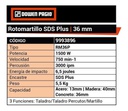 Rotomartillo Dowen Pagio Sds Plus 36 Mm 6.5 J 1500w  9993896 Naranja
