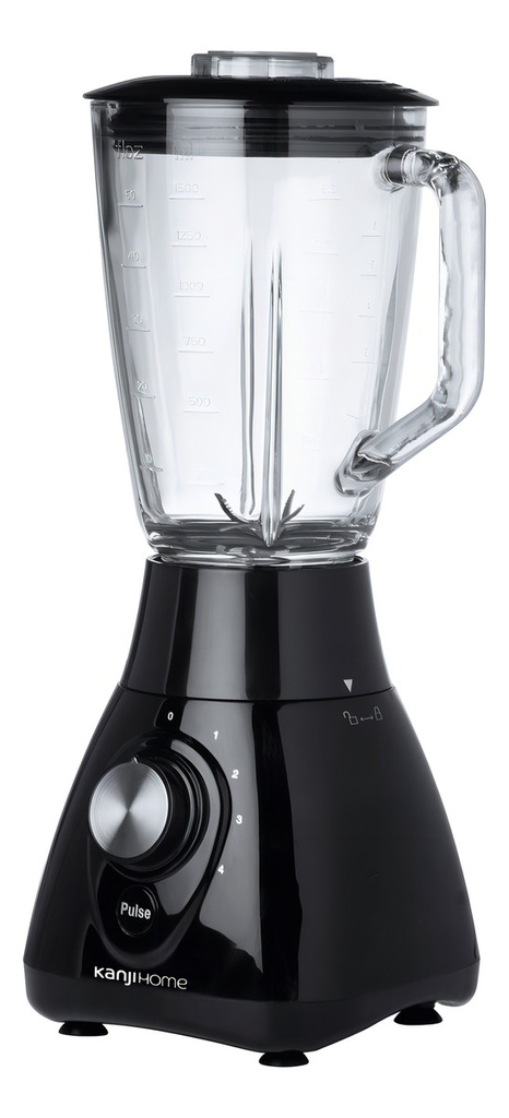 Licuadora Kanji Home 1,5l Jarra De Vidrio 4 Vel. Pica Hielo Negro