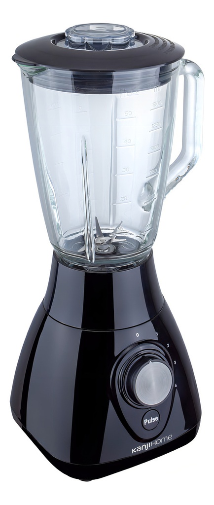 Licuadora Kanji Home 1,5l Jarra De Vidrio 4 Vel. Pica Hielo Negro