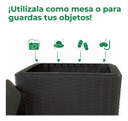 Mesa Ratona Capri F433001 Gardenlife Rattan Negra Negro
