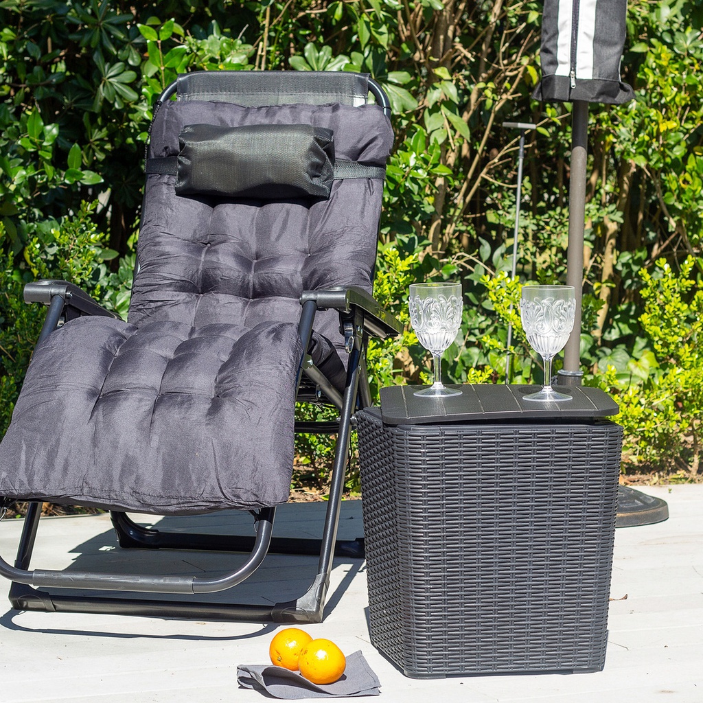 Mesa Ratona Capri F433001 Gardenlife Rattan Negra Negro