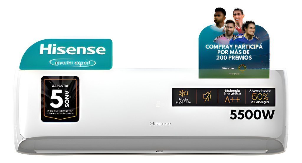 Aire Acondicionado Hisense Inverter 5500w Blanco Frio Calor