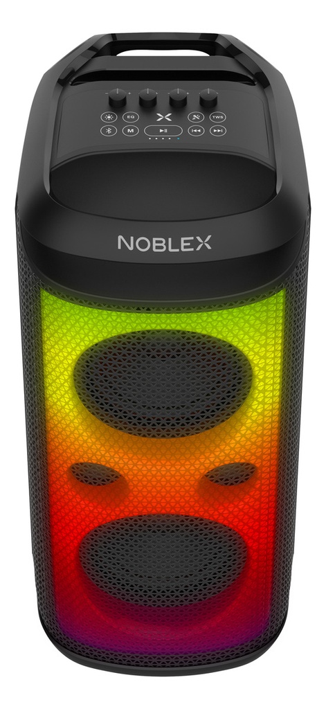 Torre De Sonido Noblex Mnx1600 5200w Karaoke Doble Woofer Negro