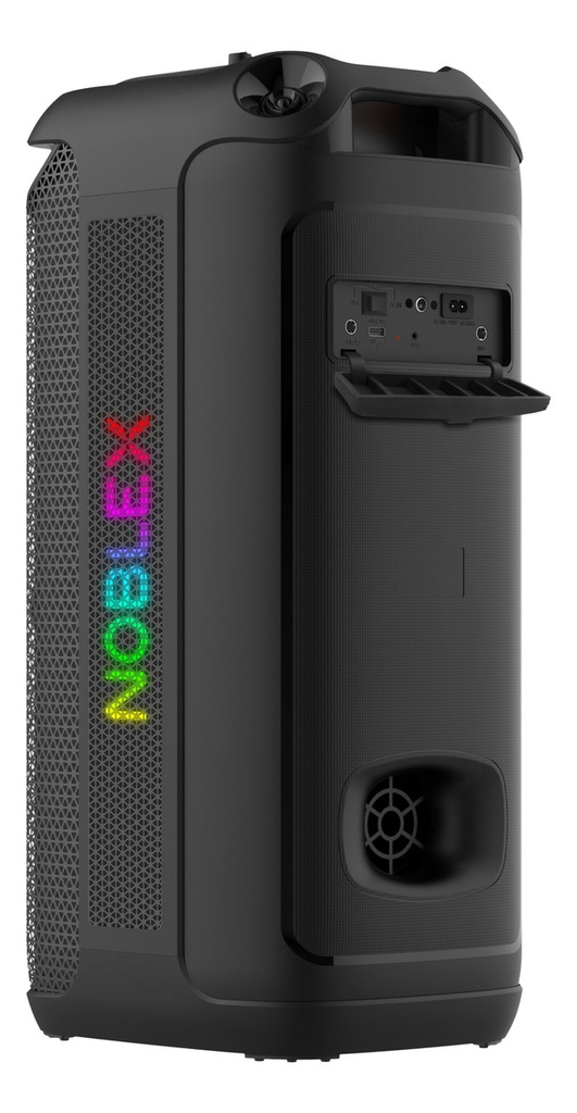Torre De Sonido Noblex Mnx1600 5200w Karaoke Doble Woofer Negro
