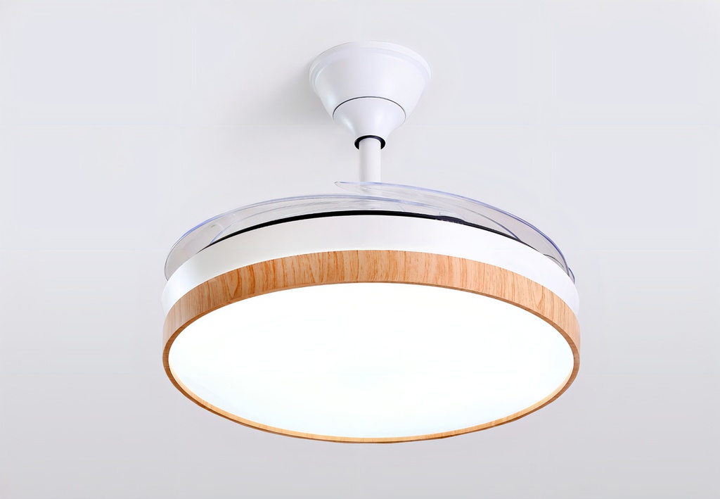 Ventilador De Techo Star Trak Stvt42-ba Retractil Bambú 1.1 M Madera Transparente Acrlico 4